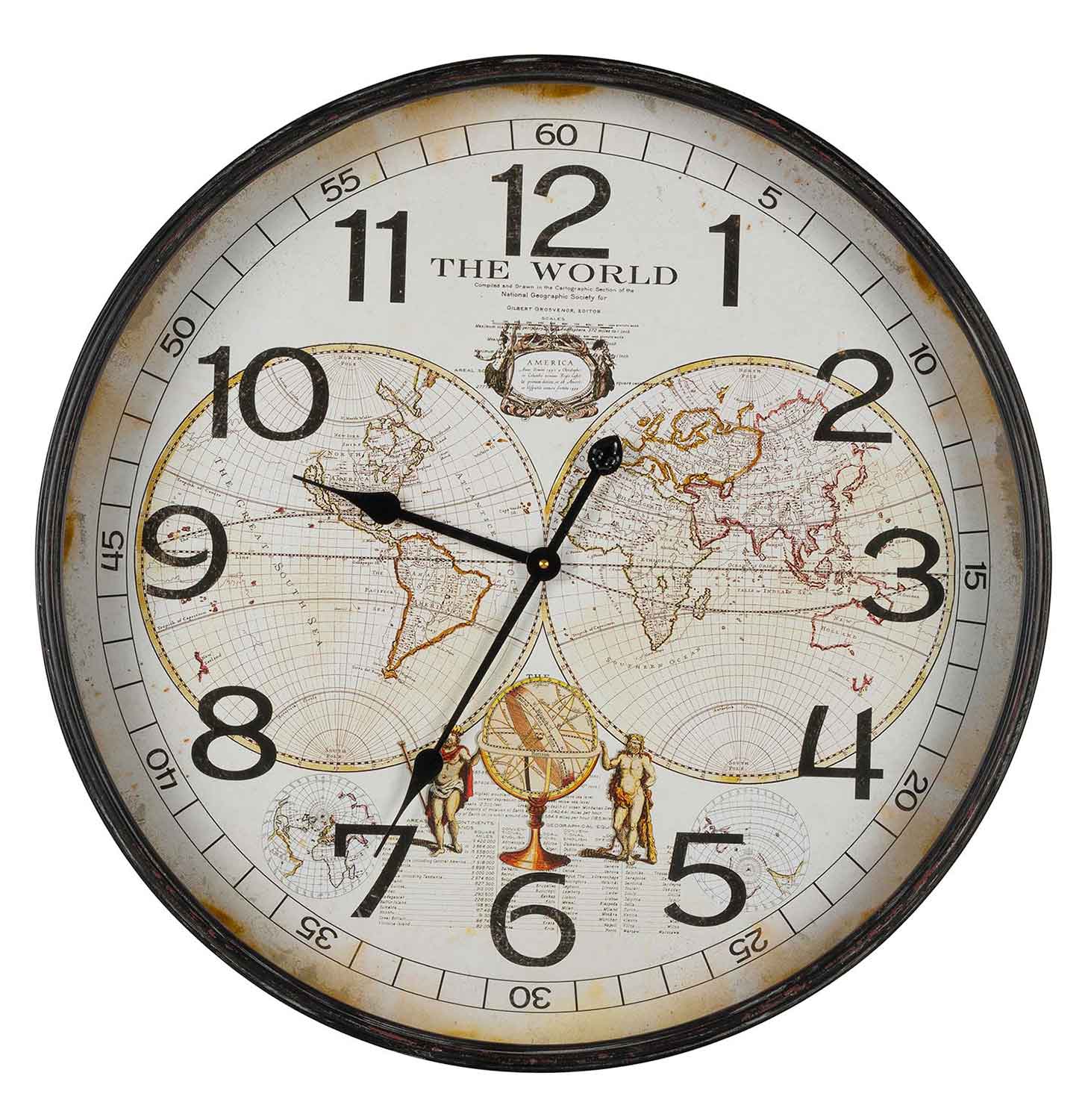 Cooper Classics World Map Clock