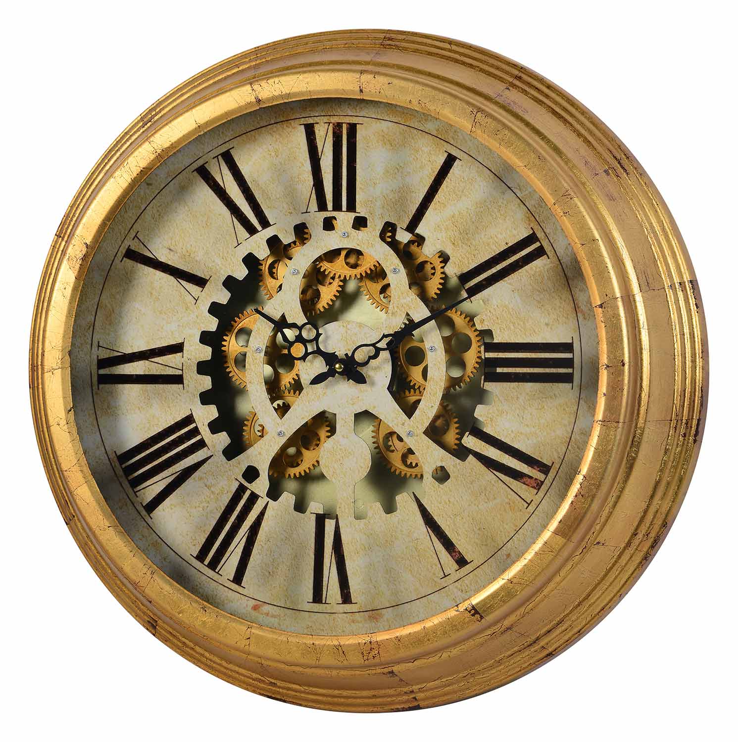 Cooper Classics Dabney Gear Clock - Antiqued Gold
