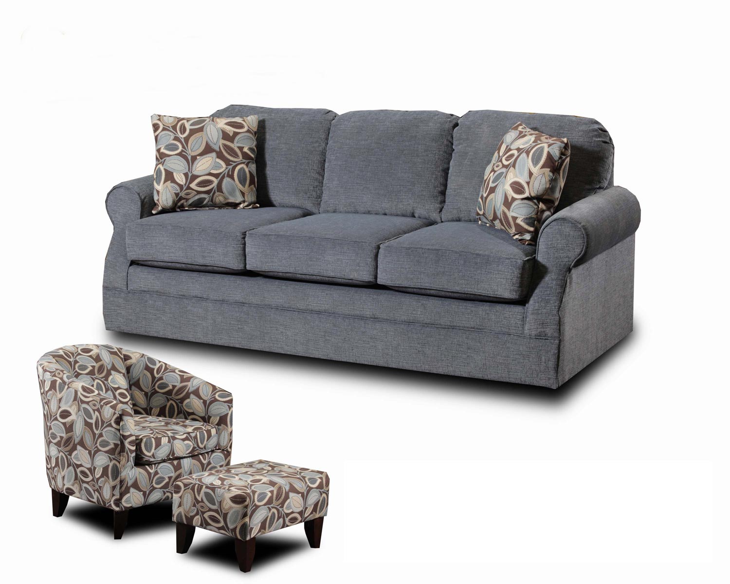 Chelsea Home Bixby Sofa Set - Textura Blue