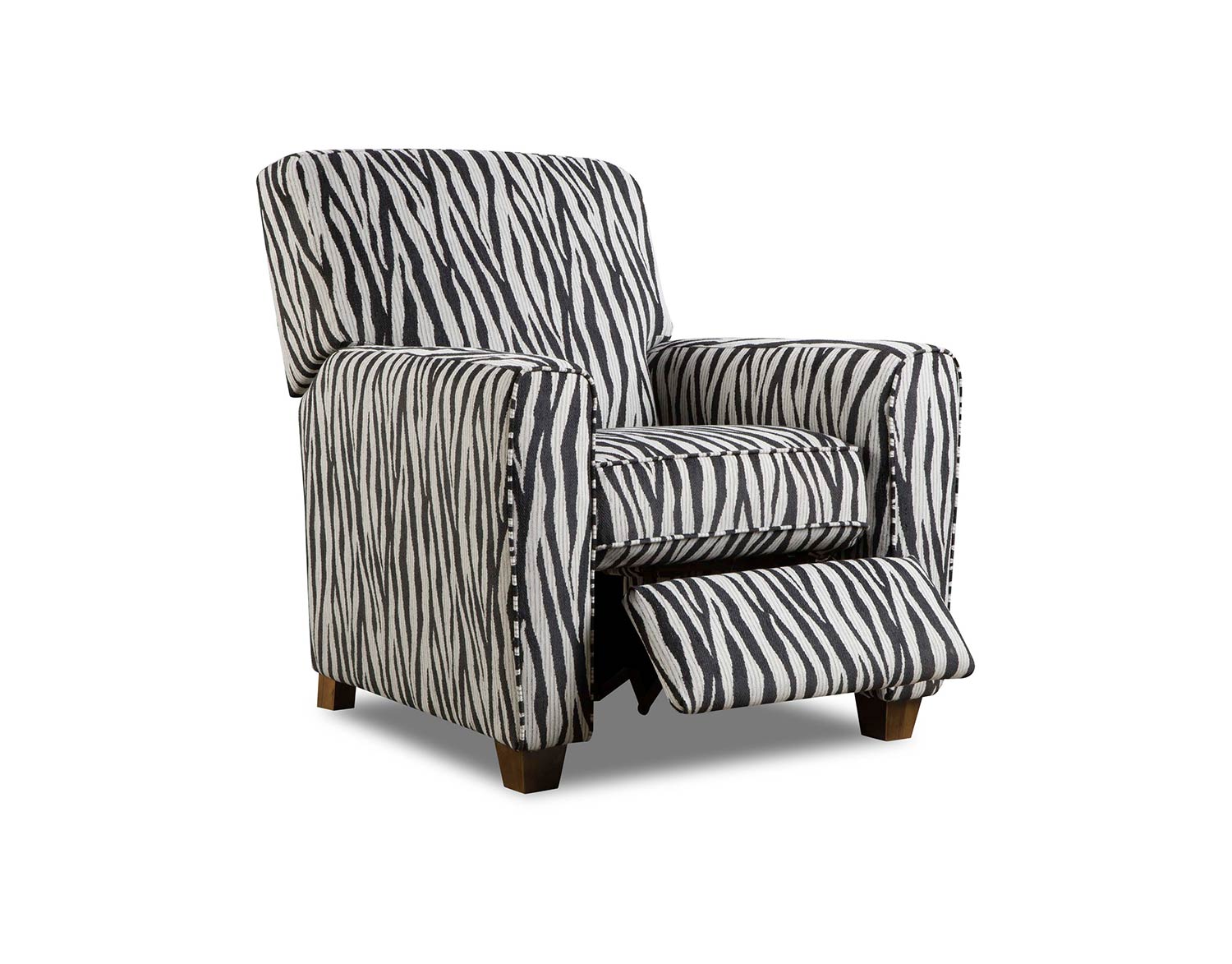 Chelsea Home Barras Recliner Chair - Zebra Black