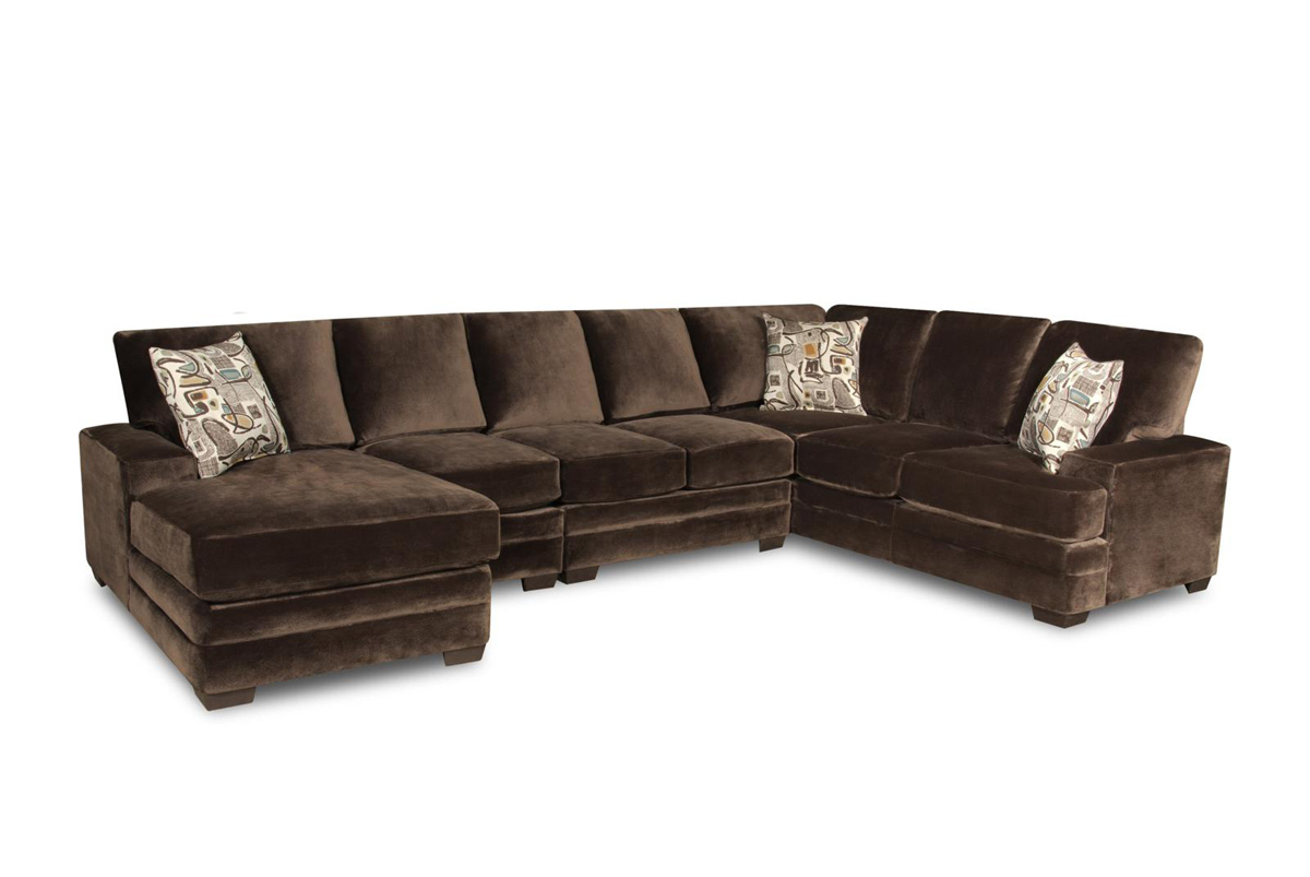 Chelsea Home Barstow 4 Piece Sectional Sofa - Sharpei Charcoal