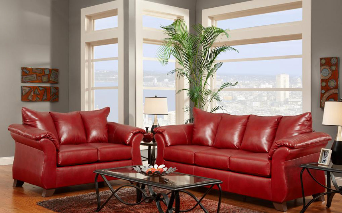 Chelsea Home Armstrong Sofa Set - Sierra Red