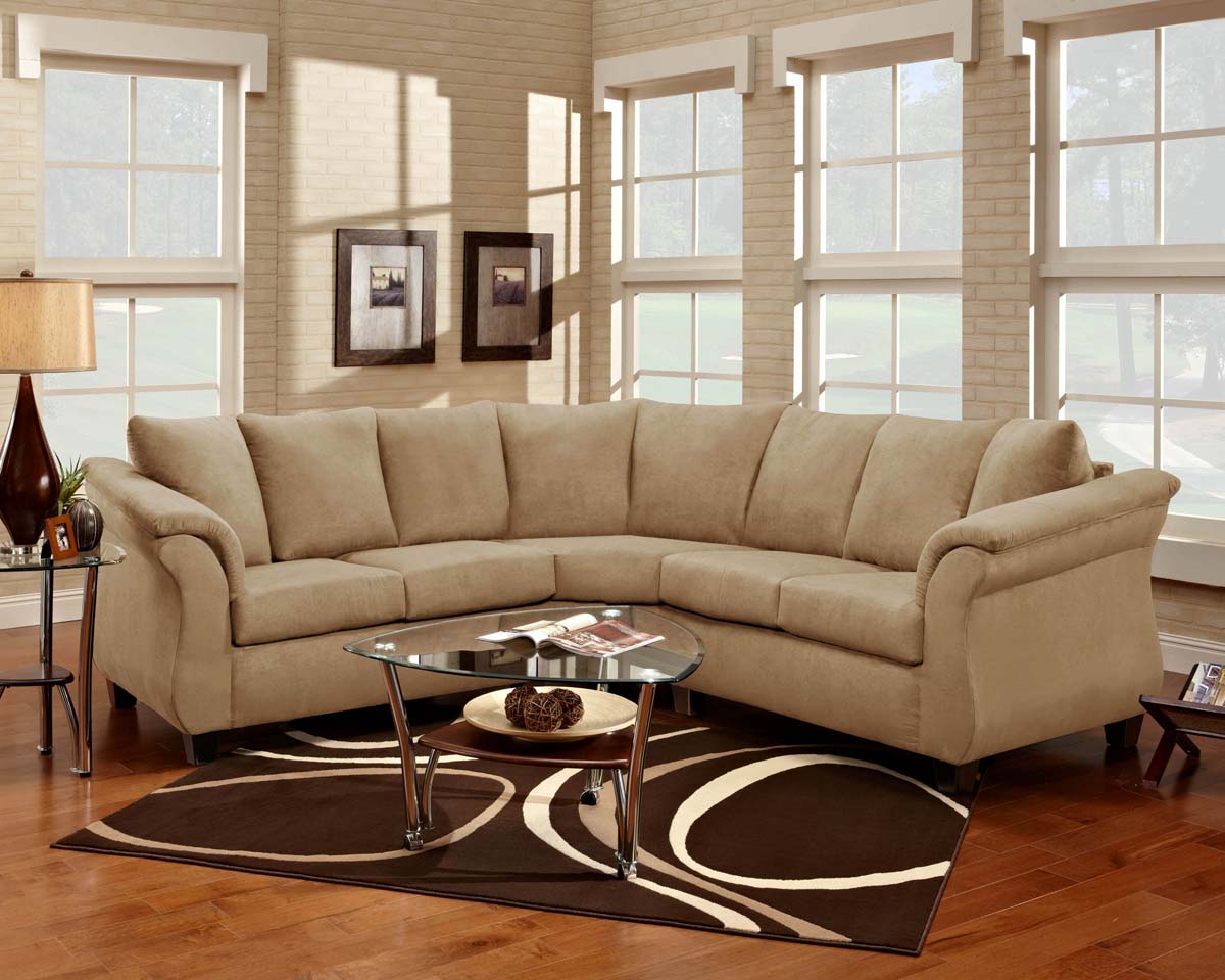 Chelsea Home Michelle 2 Piece Sectional Sofa - Flatsuede Buff - Chelsea