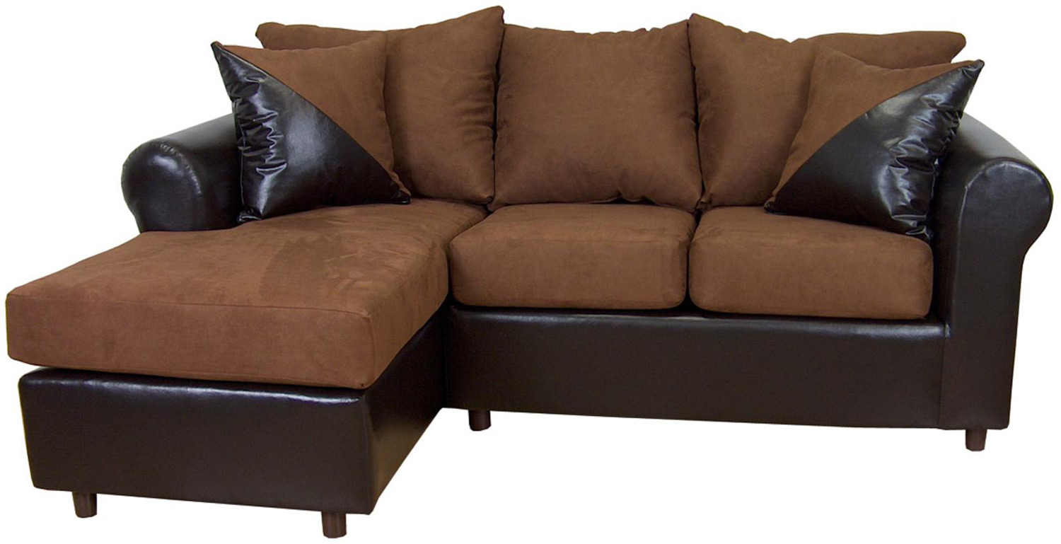 Chelsea Home Tim 2 Piece Sectional Sofa - Mission Cinnamon/Bicast Chocolate