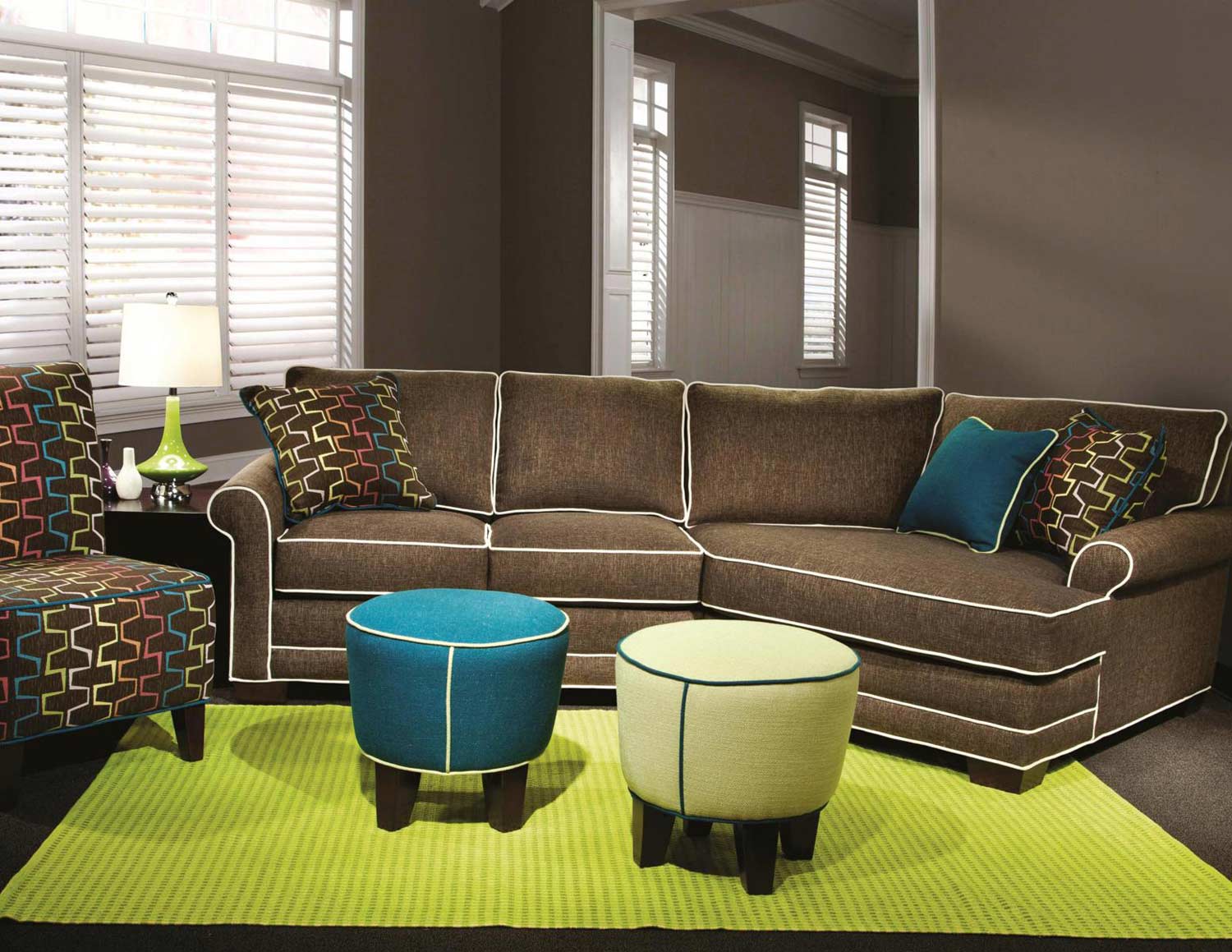 Chelsea Home Simpson Sectional Sofa Set - Nostalgia Mink