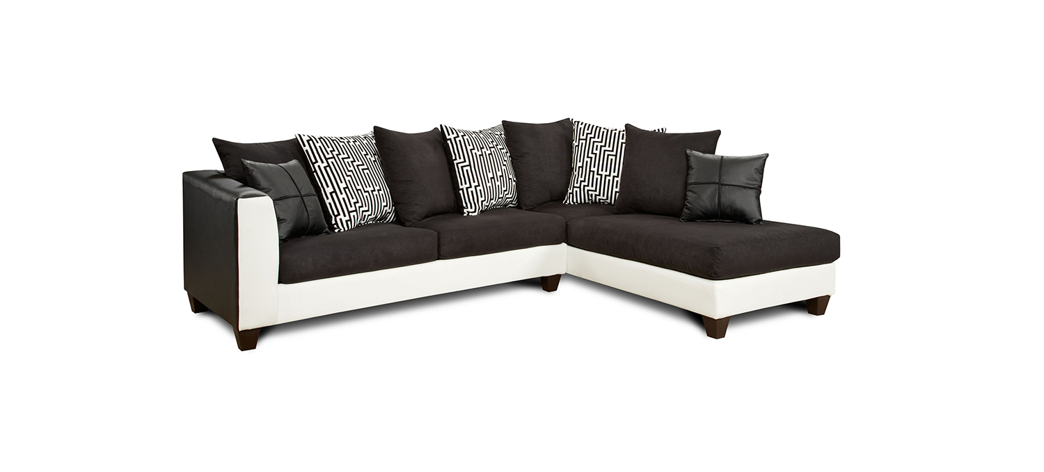 Chelsea Home Bates Sectional Sofa - Brown/White