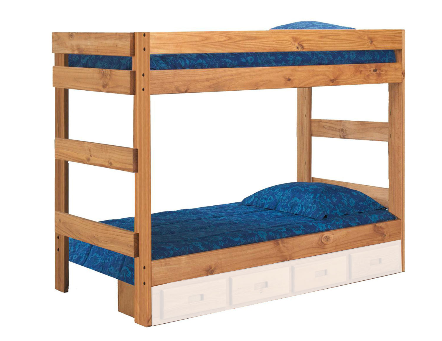 Chelsea Home 312001-411 Twin Over Twin One Piece Bunk Bed - Ginger Stain