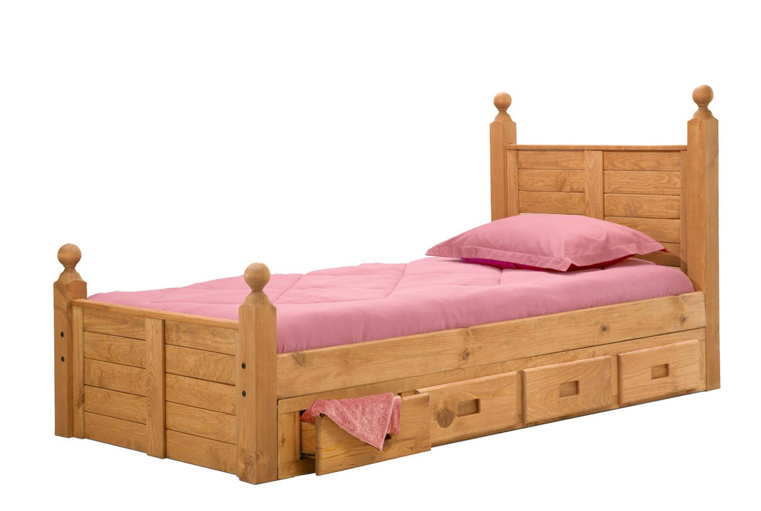 Chelsea Home 31349-411 Twin Bed with Storage - Ginger Stain