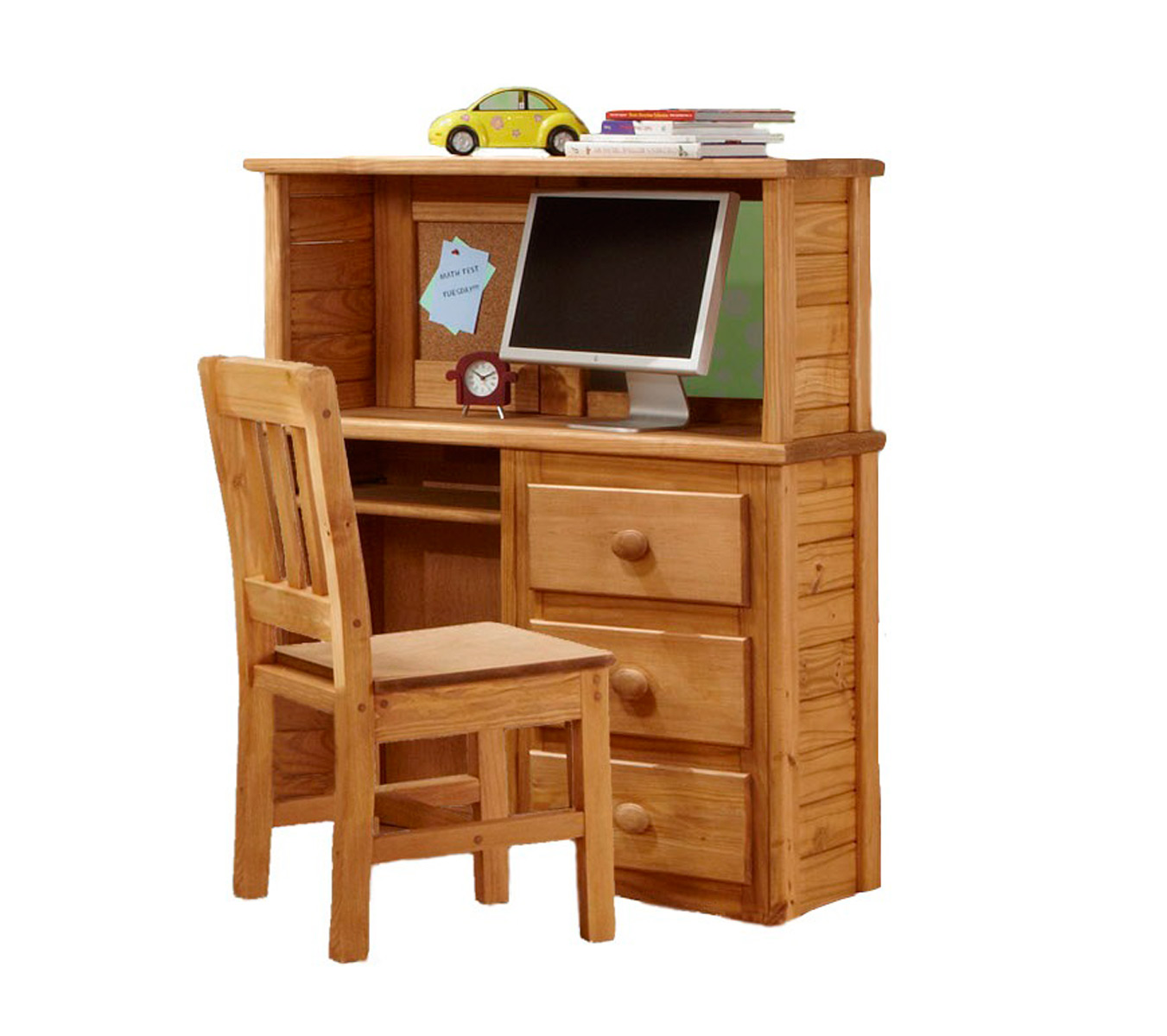Chelsea Home 31502-H Computer Desk with Desk Top Hutch - Ginger Stain