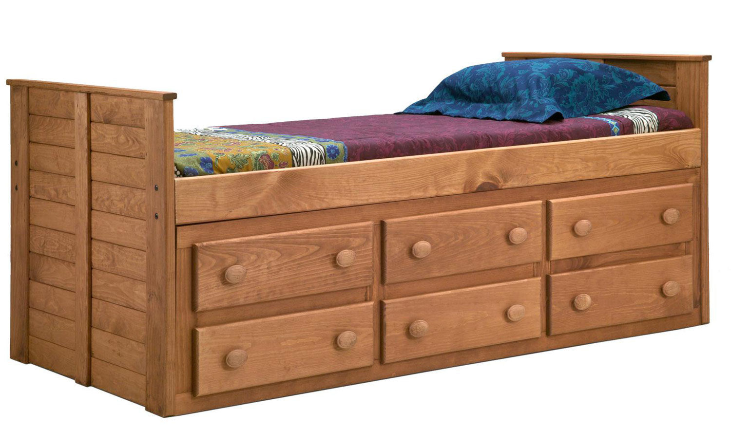Chelsea Home 31942 Twin Bed with 6 Drawers - Ginger Stain