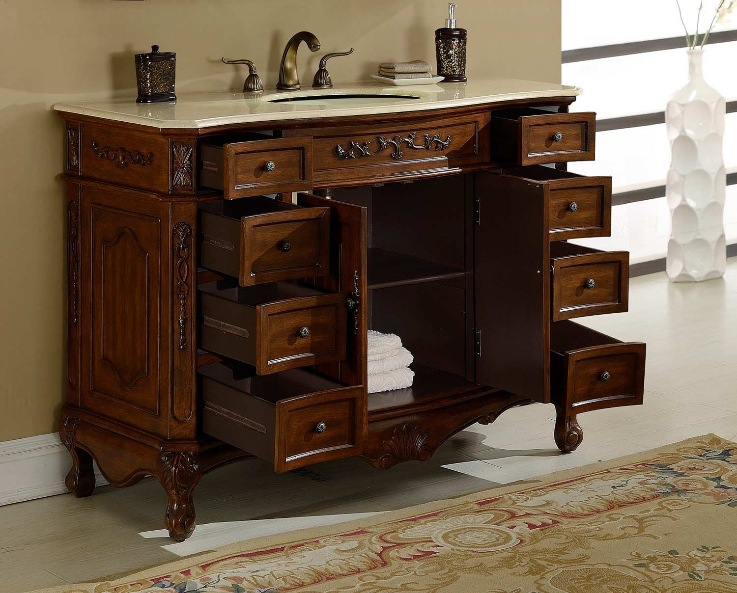 48 Inch Teak Bathroom Vanity