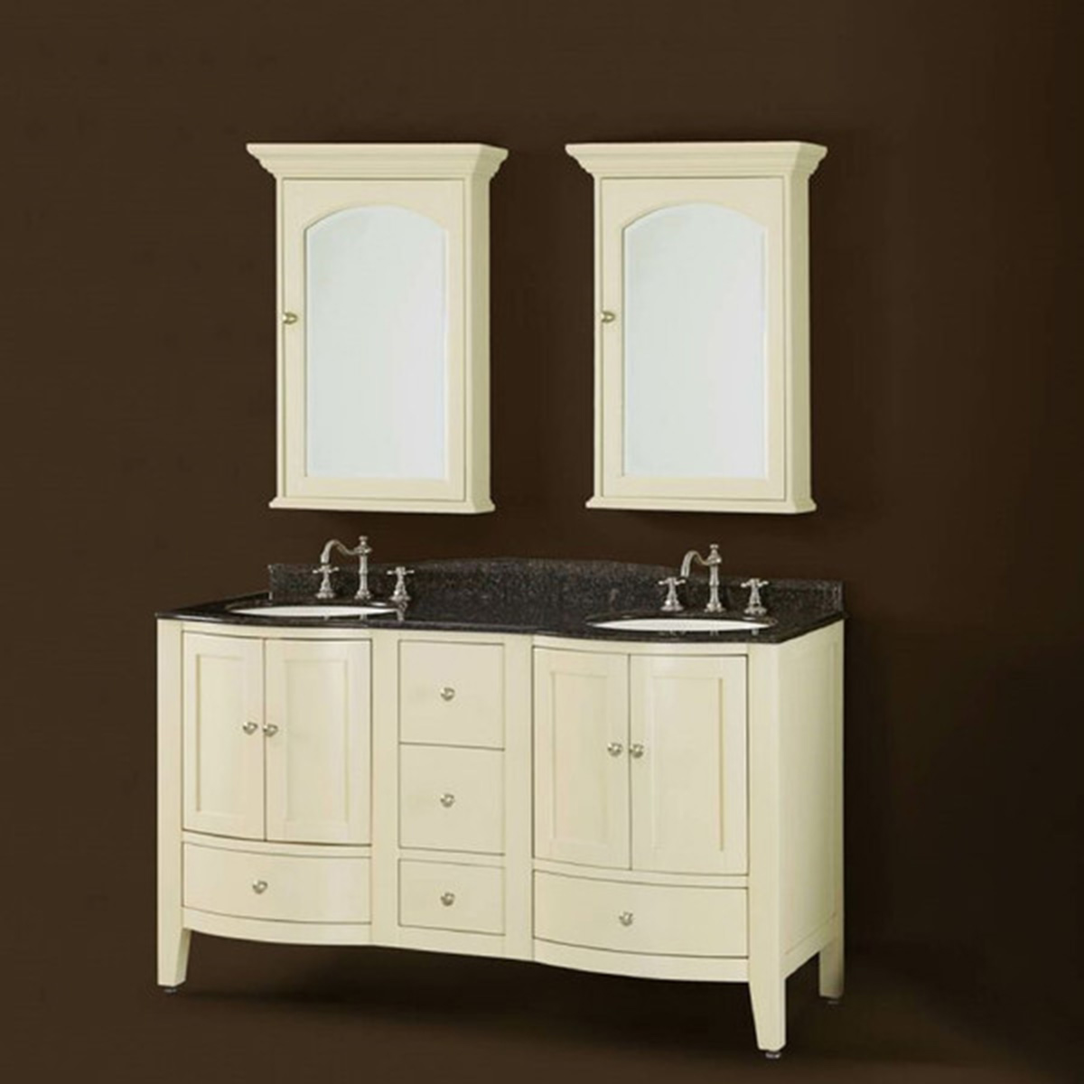 Chelsea Home Loft 60-inch Vanity with Medicine Cabinet - Ivory