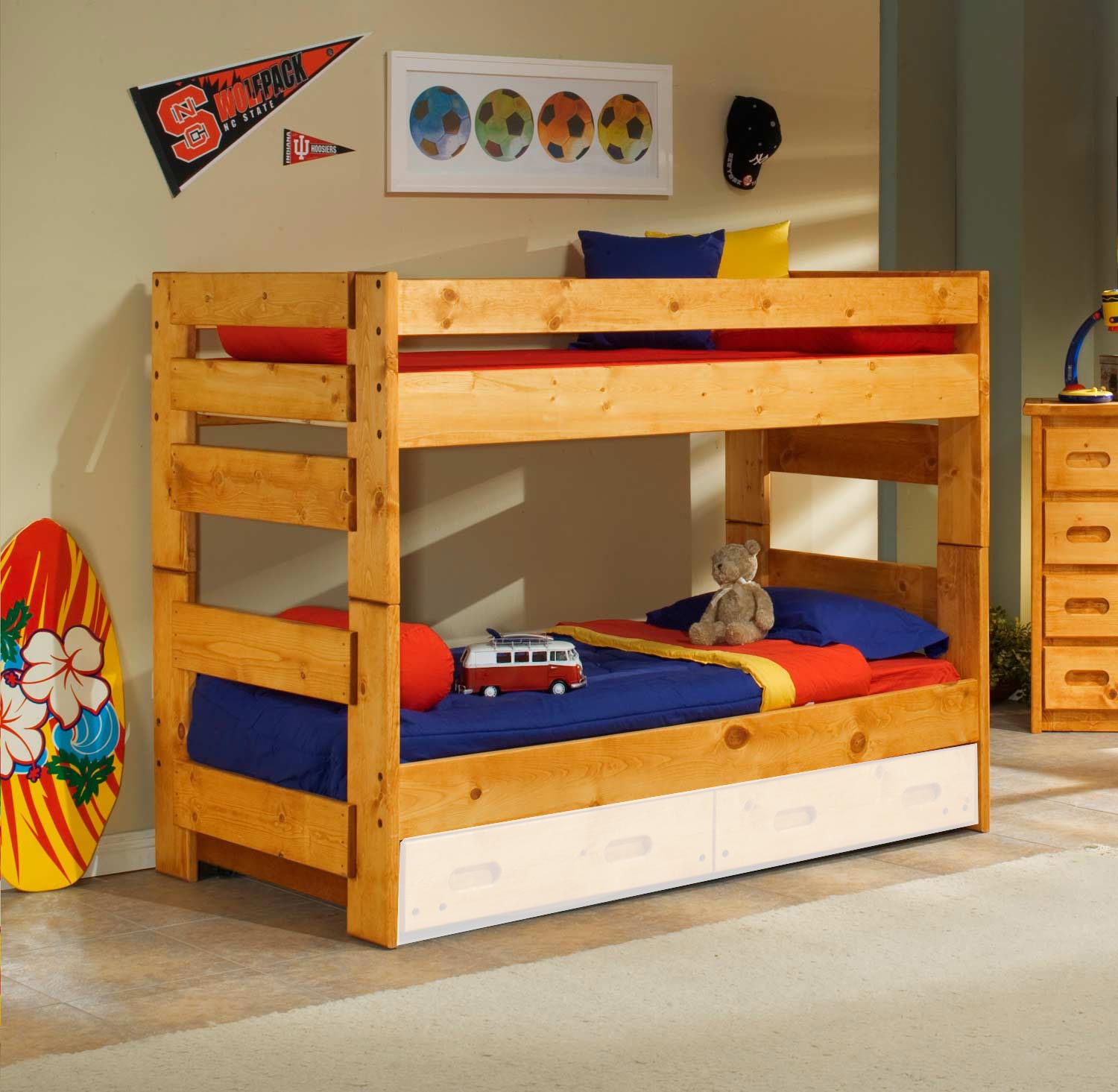 Chelsea Home 3544710-4711 Twin Over Twin Bunk Bed - Cinnamon