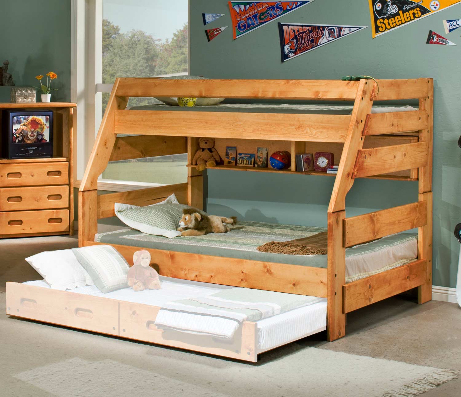 Chelsea Home 3544720-4739 Twin Over Full Bunk Bed - Cinnamon