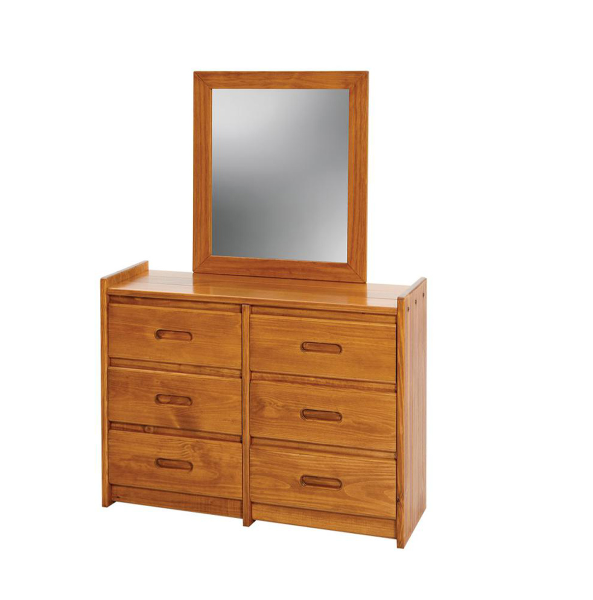Chelsea Home 360066011 6 Drawer Dresser with Mirror Honey CHF360066