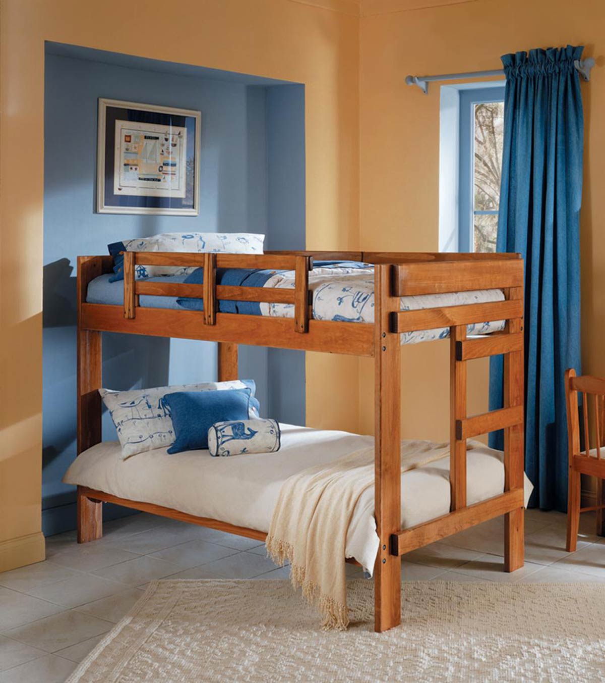 Chelsea Home 36260010 Twin Over Twin Bunk Bed - Honey