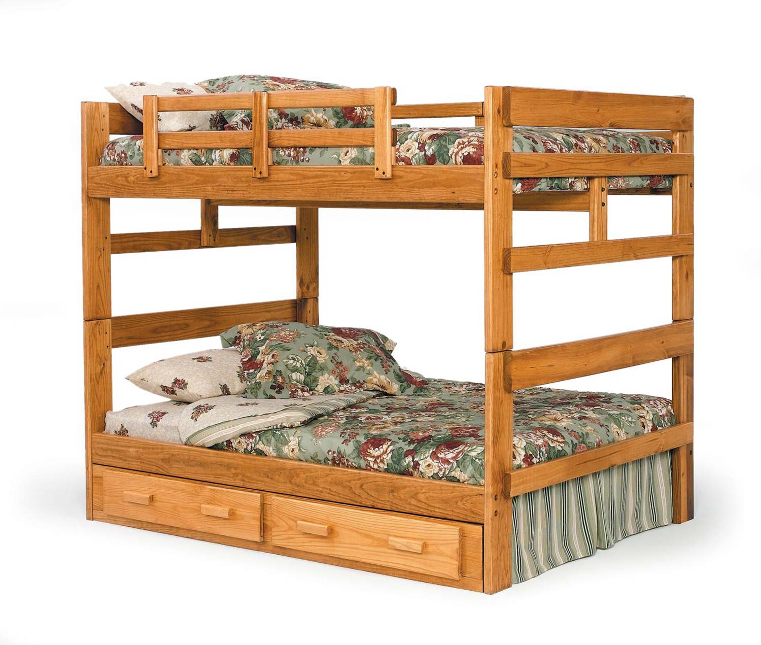 Chelsea Home 3626541-S Full Over Full Bunk with Underbed Storage - Honey