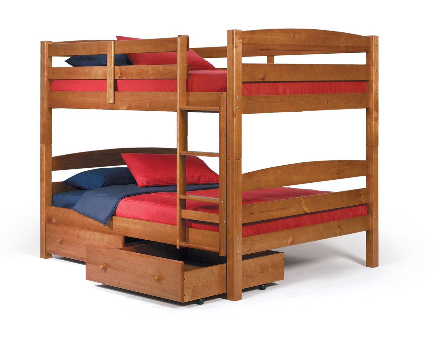 Chelsea Home 3641540-S Full Over Full Bunk Bed with Underbed Storage - Honey