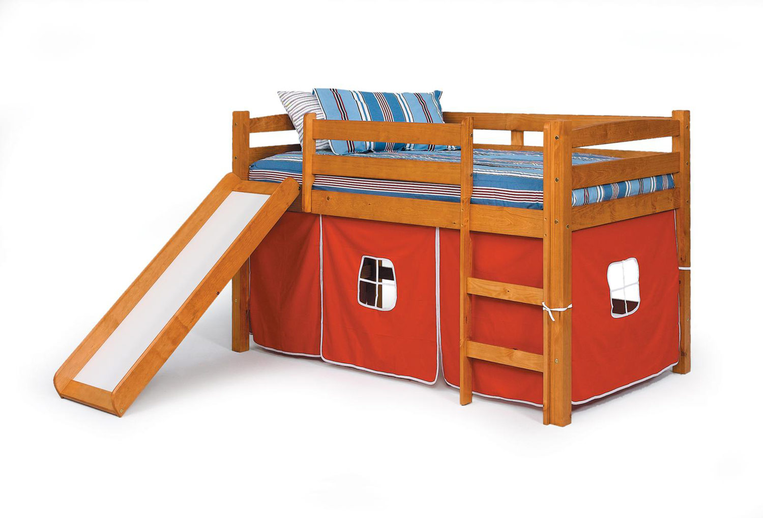 Chelsea Home 3645000-R Twin Tent Bed with Slide - Honey