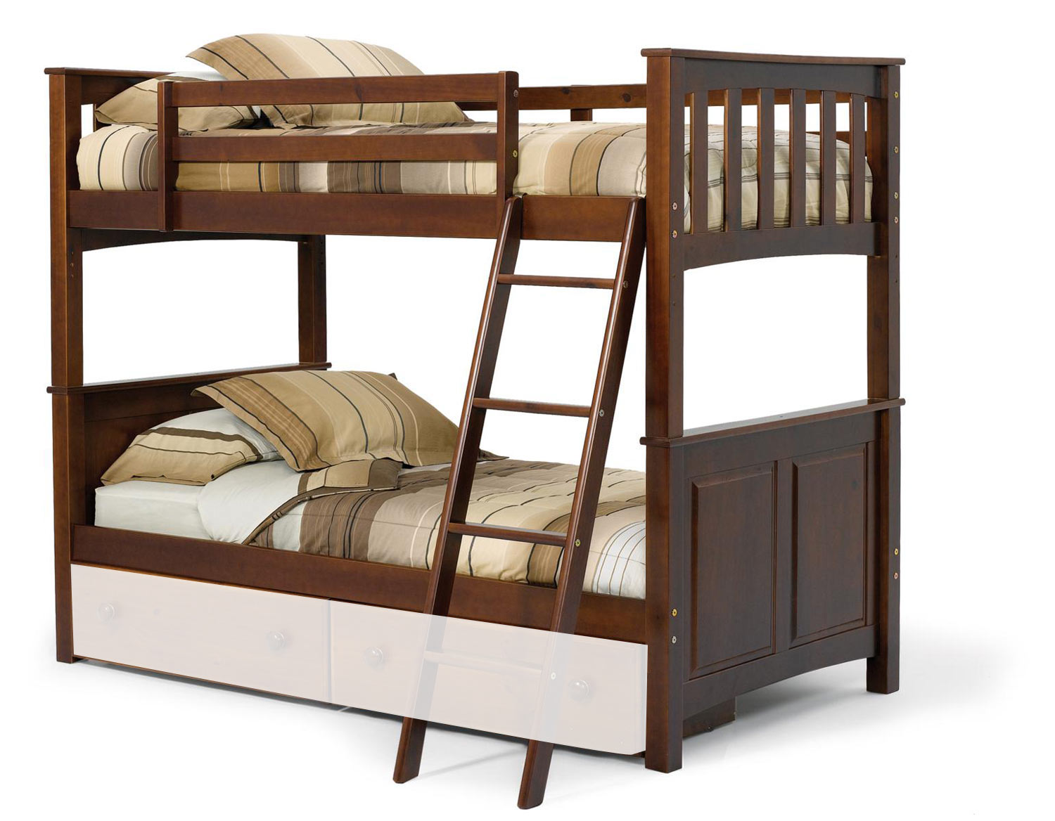 Chelsea Home 3652000 Twin Over Twin Mission Panel Bunk Bed - Dark