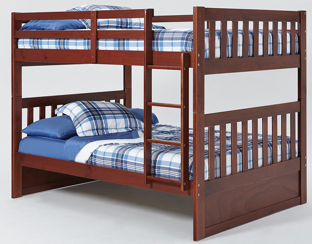 Chelsea Home Full Over Full Mission Bunk Bed - Chocolate