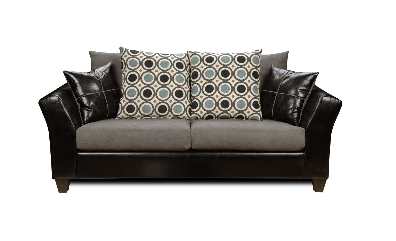 Chelsea Home Holly Sofa Set - Denver Black/Flat Suede Graphite