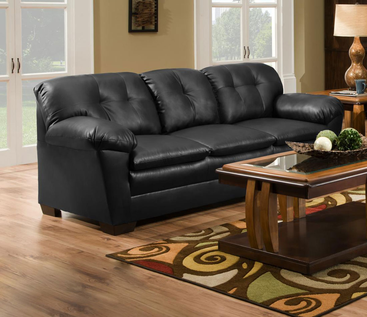 Chelsea Home Clover Sofa Set - Black