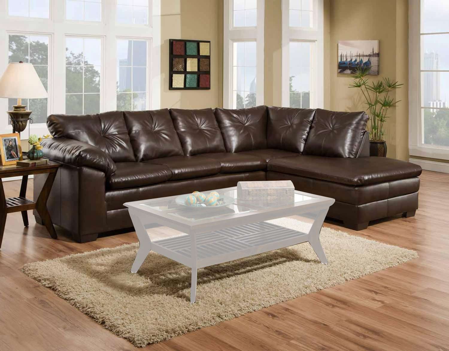 Chelsea Home Rho 2 Piece Sectional Sofa - Freeport Brown