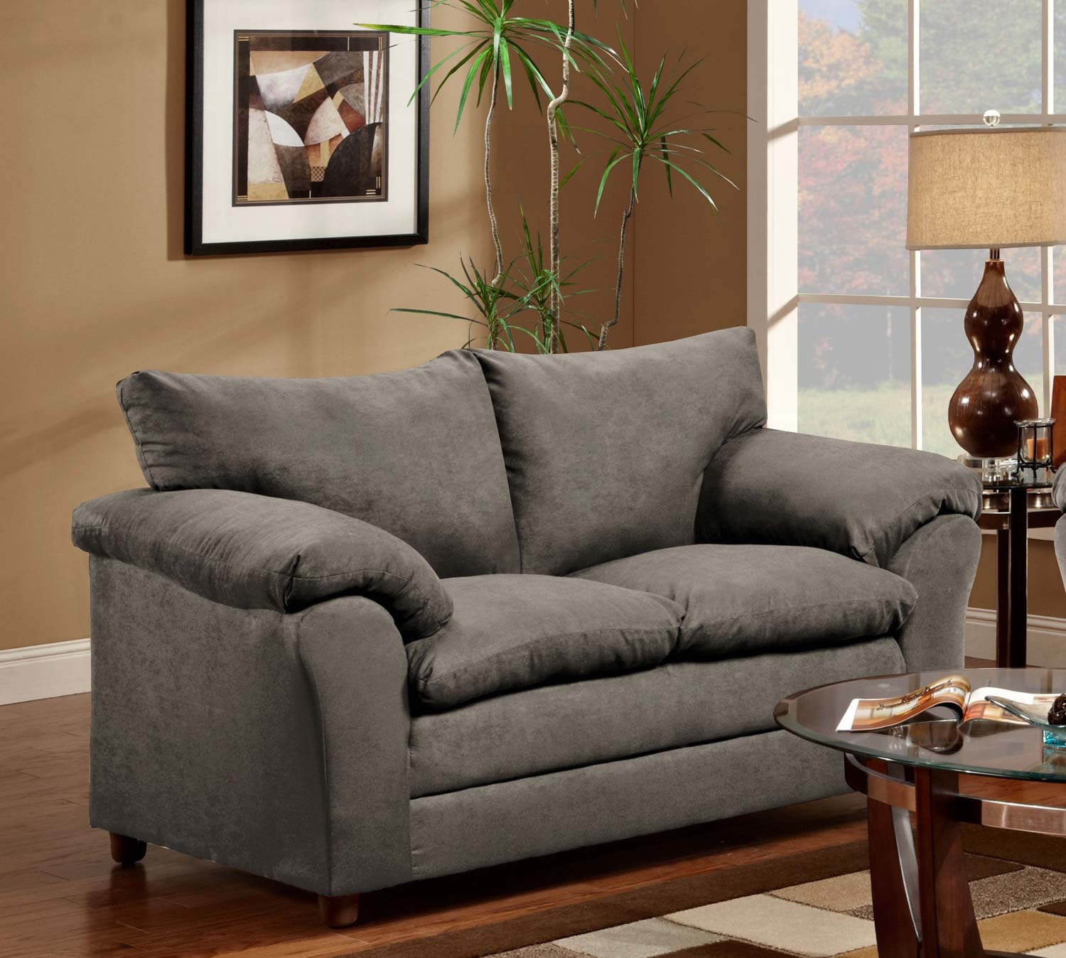 Chelsea Home Gail Loveseat - Flatsuede Graphite
