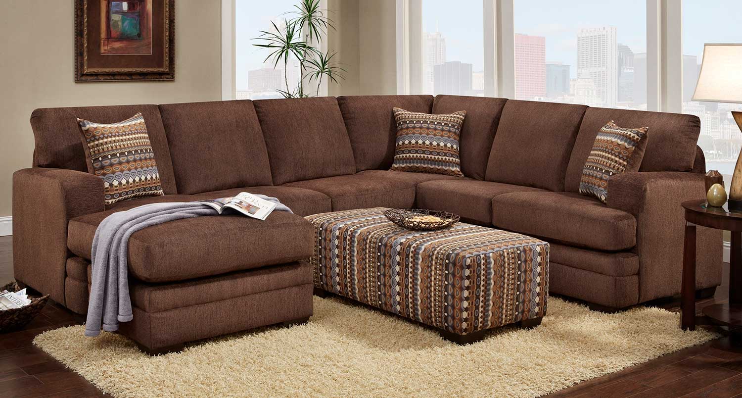 Chelsea Home Northborough Sectional Sofa Set - Hillel Chocolate