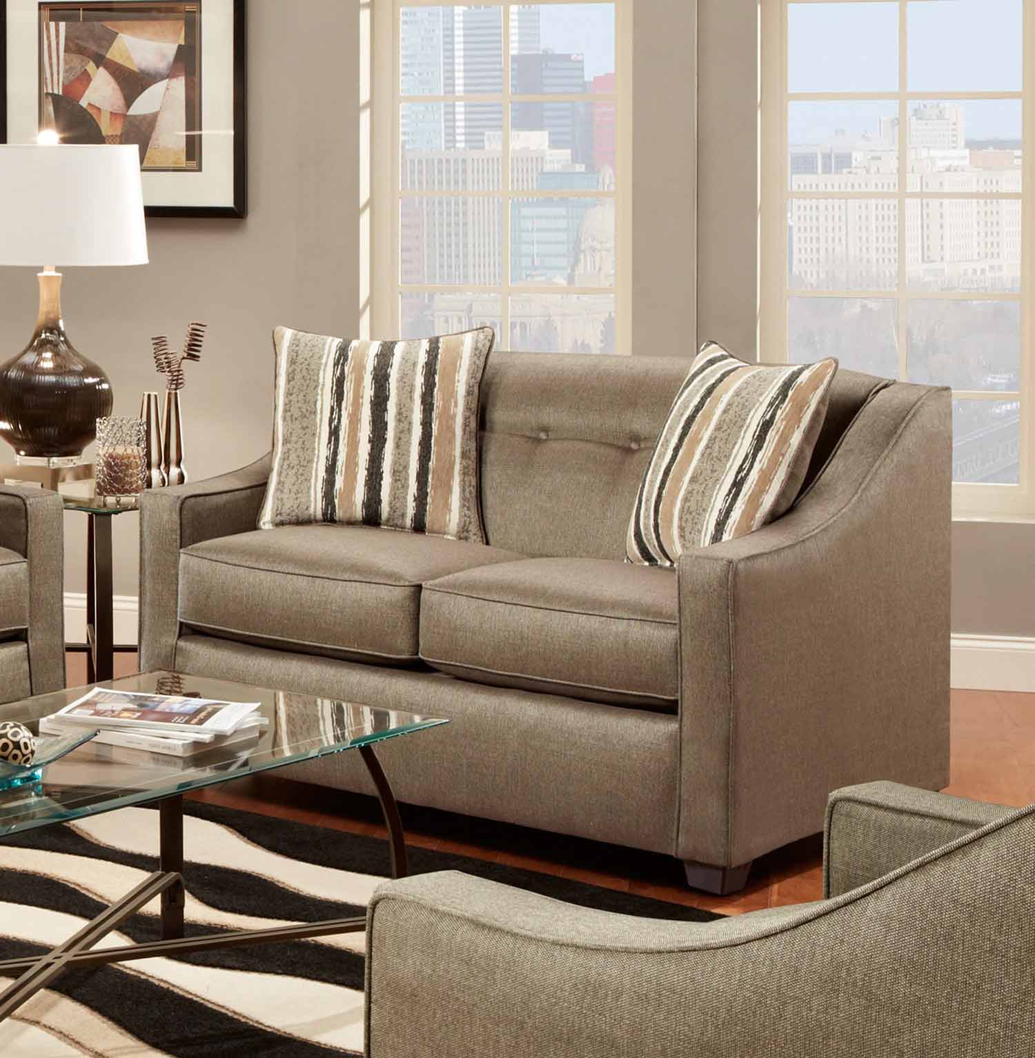 Chelsea Home Brittany Loveseat - Stoked Pewter