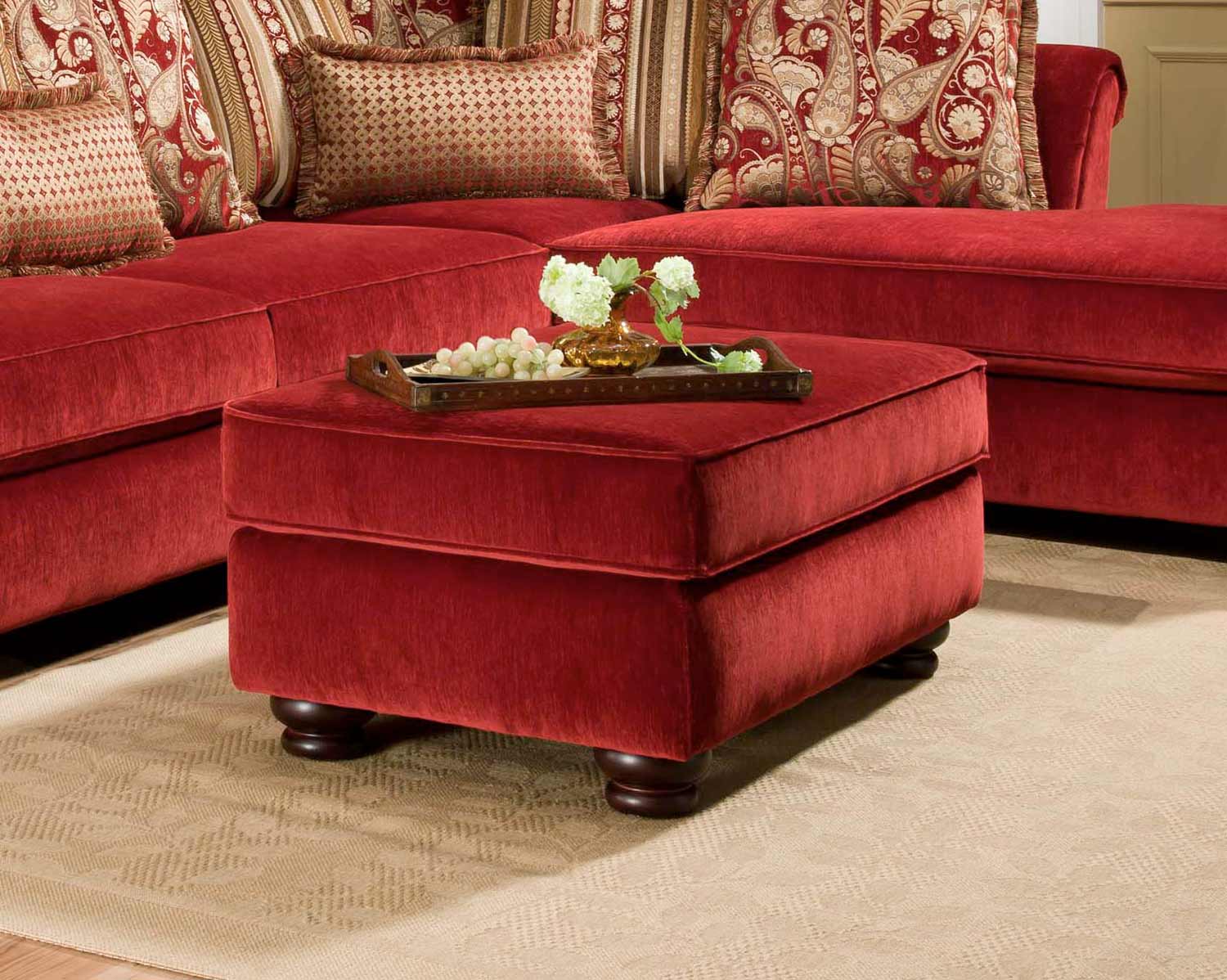 Chelsea Home Alexandria Sectional Sofa Set Venice Scarlet CHF730393