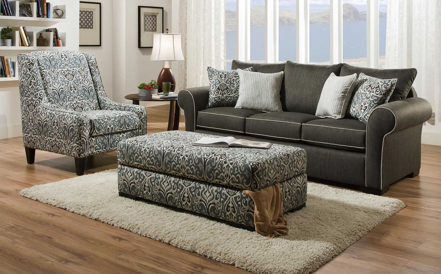 Chelsea Home Caledon Sofa Set - Base Charcoal