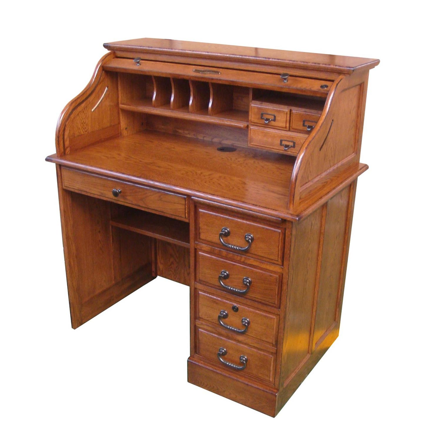 Chelsea Home Moon 42-inchStudent Roll Top Desk - Burnished Walnut