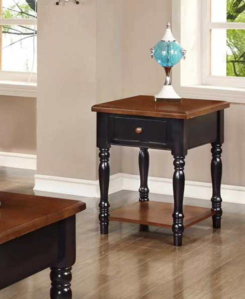 Chelsea Home Bolton End Table - Black/Cherry