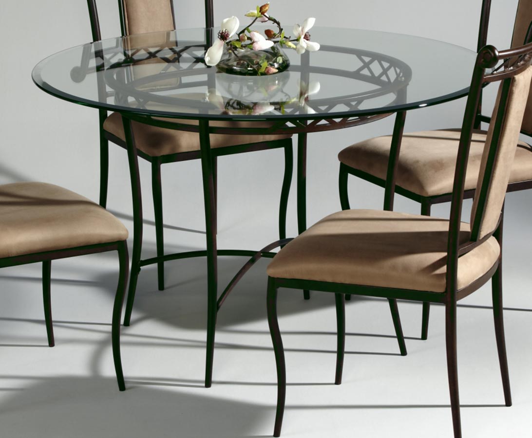 Chintaly Imports 0724 Round Dining Table with Glass Top