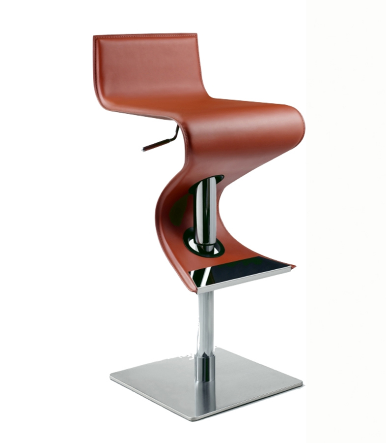 Chintaly Imports 0833 Adjustable Height Swivel Stool - Rust