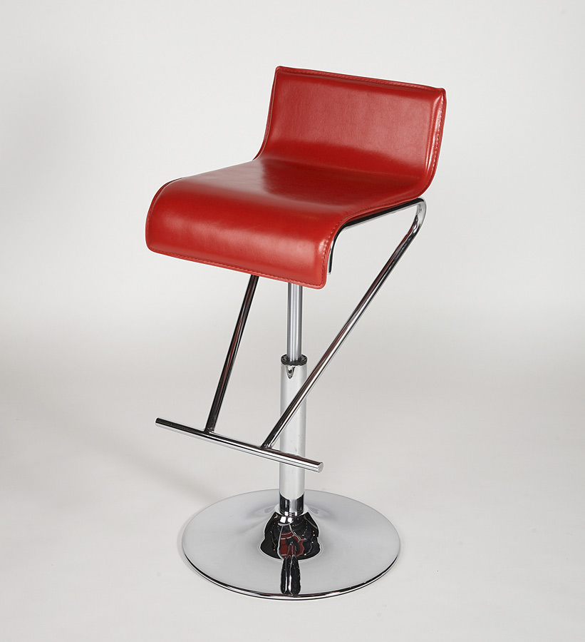 Chintaly Imports 6122 Adjustable Height Swivel Stool - Red