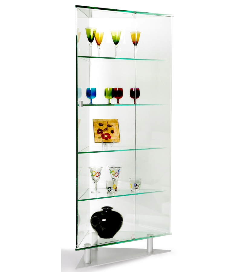 Chintaly Imports All Glass Triangle Curio