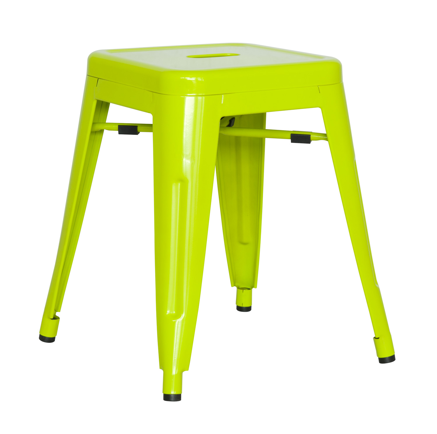 Chintaly Imports 8018 Galvanized Steel Side Chair - Lime Green