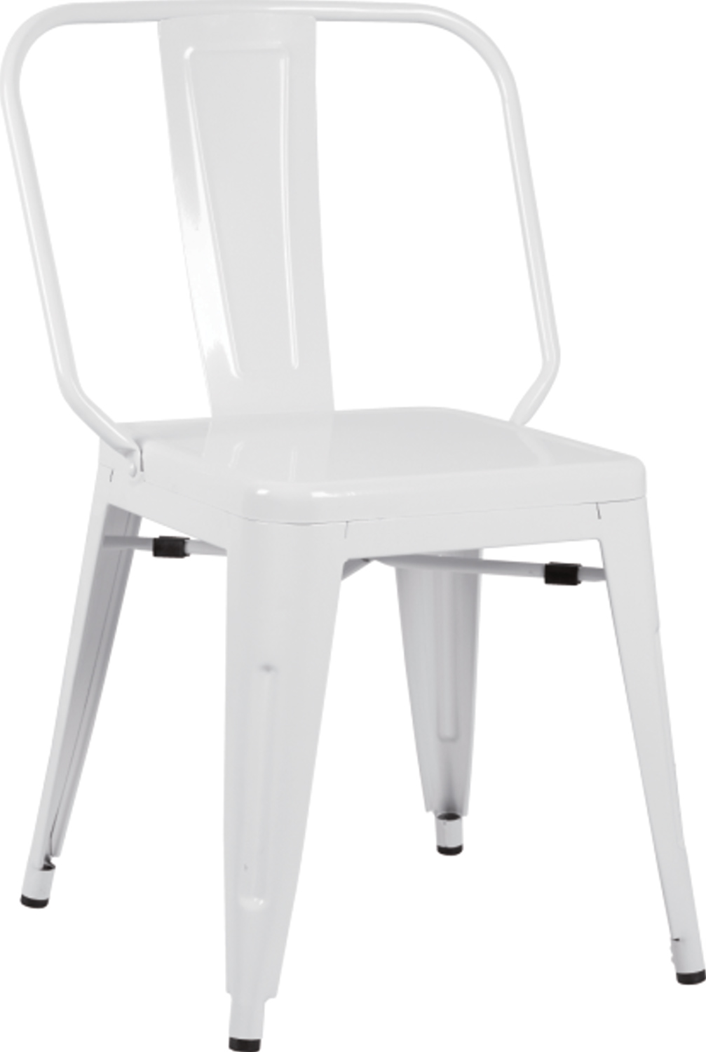 Chintaly Imports 8021 Galvanized Steel Side Chair - White