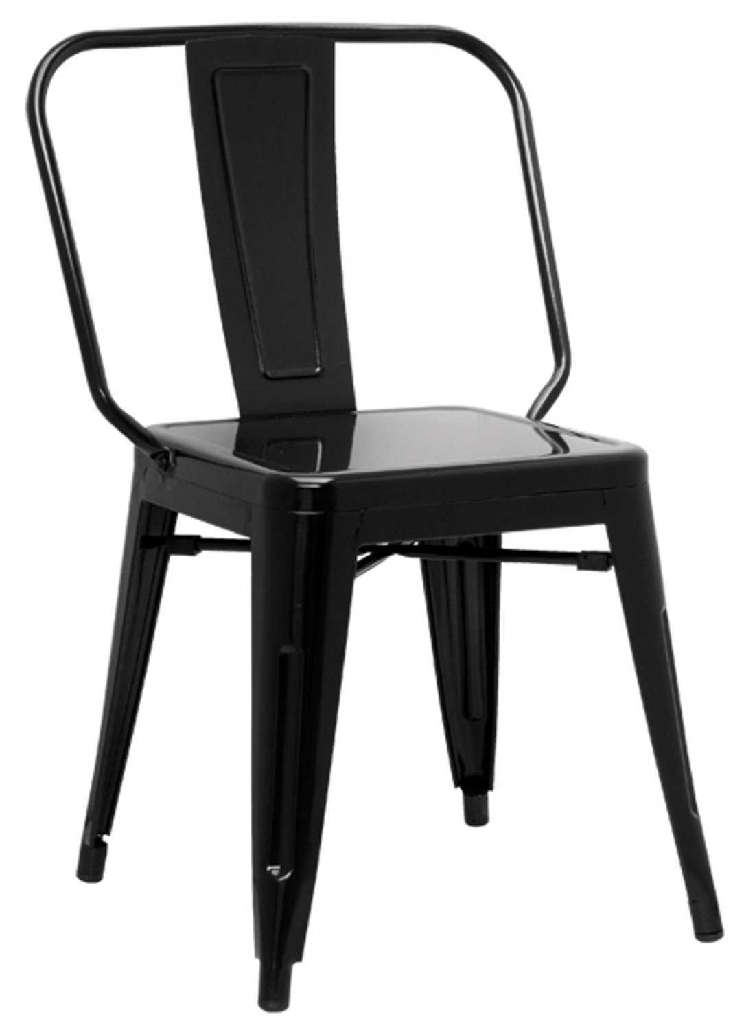 Chintaly Imports 8023 Galvanized Steel Side Chair - Black