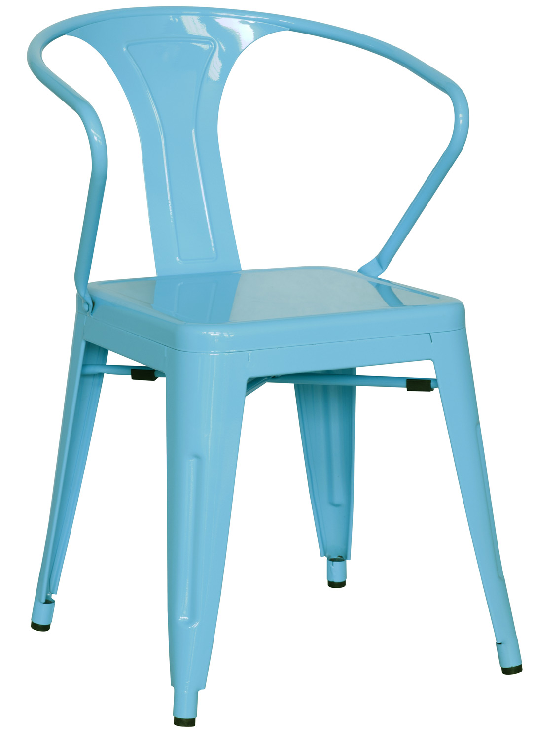 Chintaly Imports 8023 Galvanized Steel Side Chair - Sky Blue