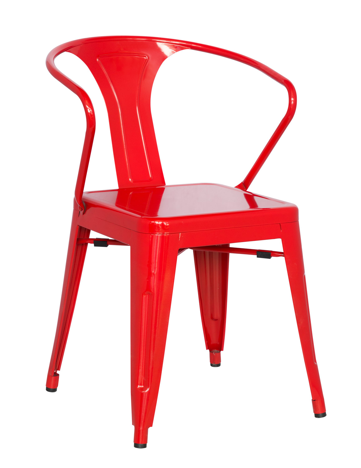 Chintaly Imports 8023 Galvanized Steel Side Chair - Red
