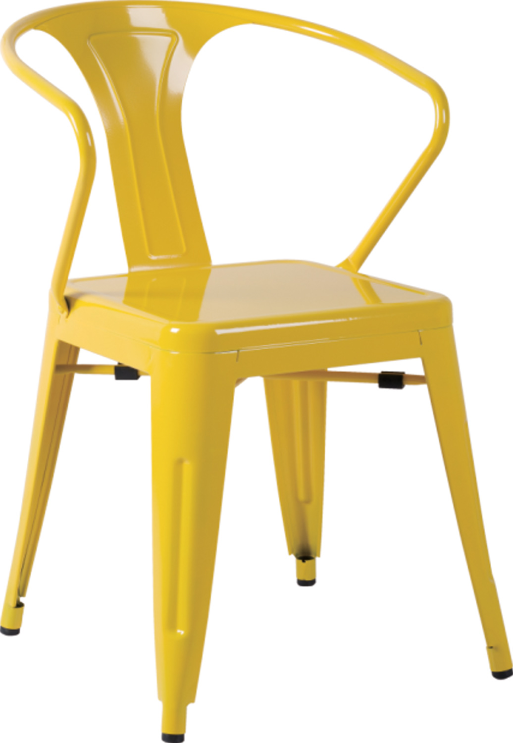 Chintaly Imports 8023 Galvanized Steel Side Chair - Yellow