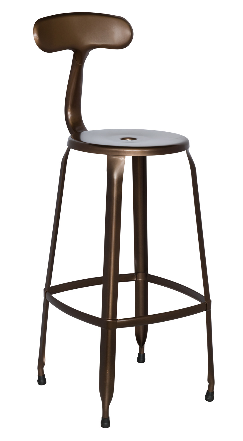 Chintaly Imports 8035 Galvanized Steel Bar Stool - Red Copper
