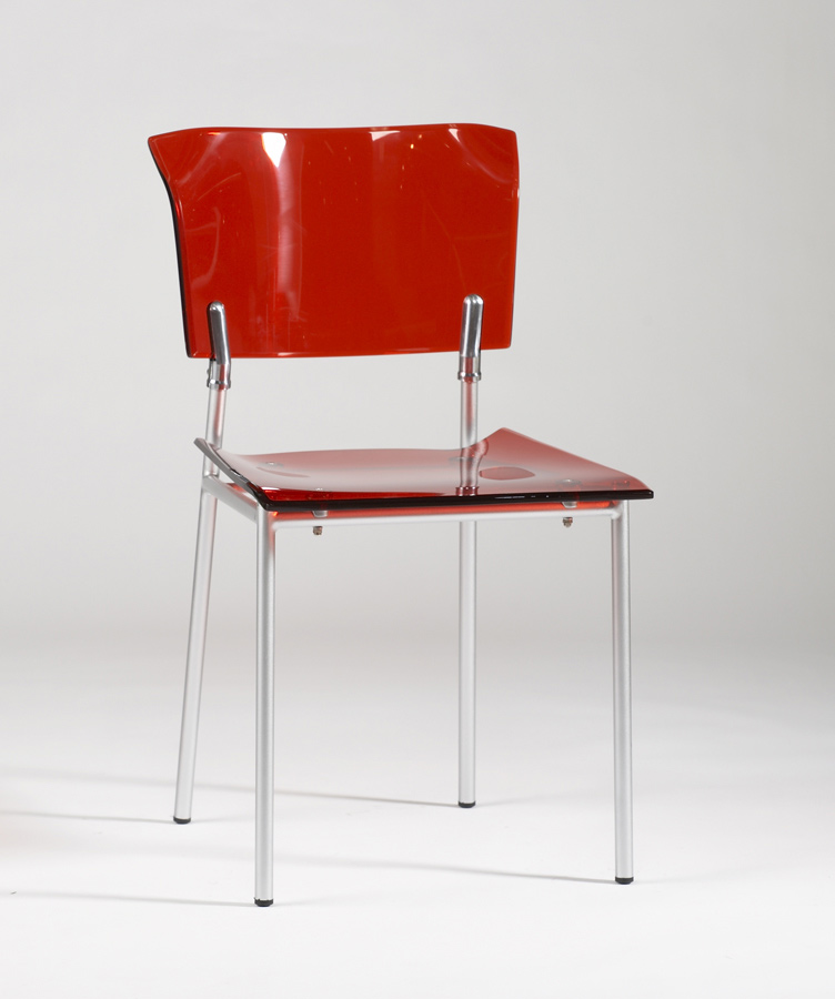 Chintaly Imports Acrylic Side Chair - Red