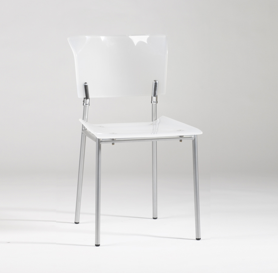 Chintaly Imports Acrylic Side Chair - White
