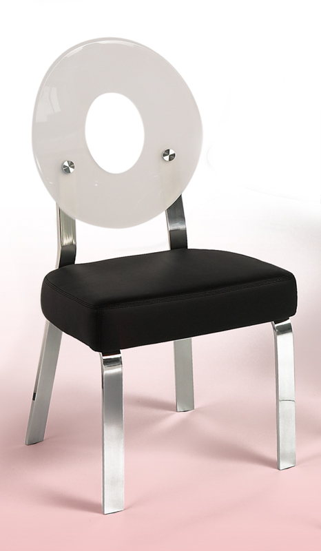 Chintaly Imports Candy White Round Back Acrylic Side Chair