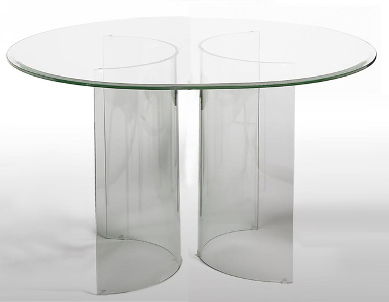 Chintaly Imports C Base Round Table with Glass Top